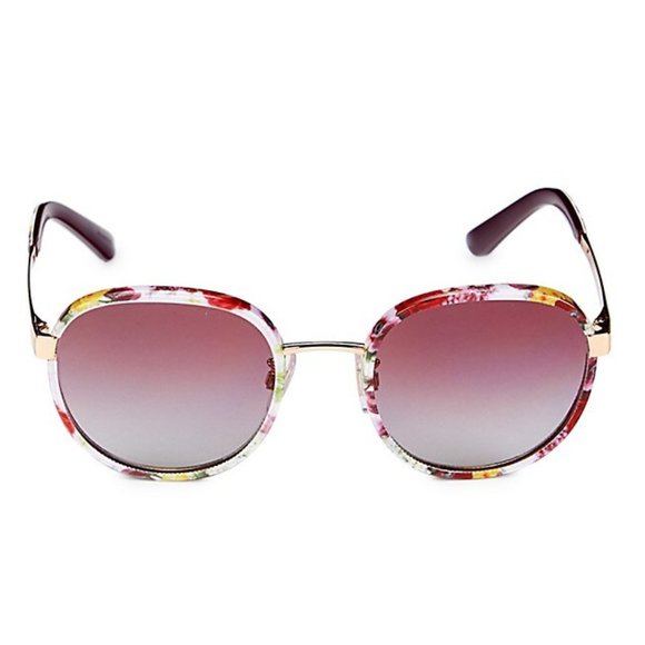 Dolce & Gabbana Accessories - NEW DOLCE & GABBANA 52MM Round Square Floral Rose Print Frame Brown Gradient